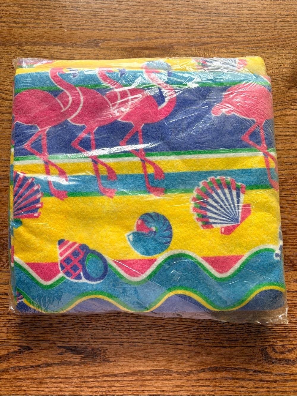 VTG Beach Throw Blanket 60x90- Pink Flamingo Tropical Print- Made in USA - Picture 3 of 4